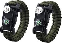 Vista 1 de Pulsera de supervivencia 21 en 1, kit de pulsera de emergencia para deportes al aire libre, brújula impermeable, luz LED SOS, termómetro, silbato