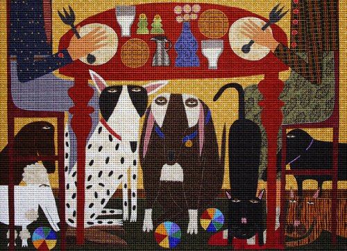 Art Needlepoint Under The Table Needlepoint Canvas by Chris Roberts-Antieau