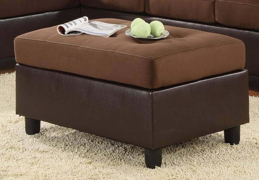 Homelegance Comfort Living Ottoman, Chocolate Brown