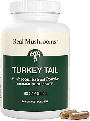 Real Mushrooms Turkey Tail Capsules Organic Mushroom Extract for Wellness & Daily Rhythm Vegan, Non-GMO, No Fillers Turkey Tail Extract 90 Count Mushroom Supplement