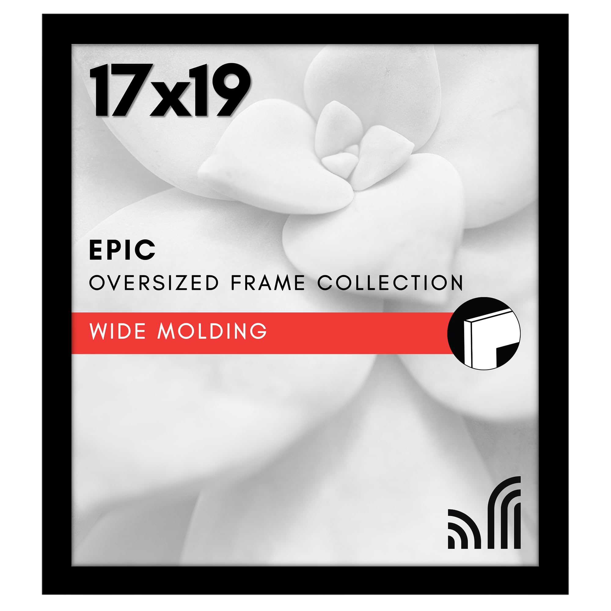 Americanflat 17x19 Picture Frame with Polished Plexiglass - Black Picture Frame - Wide Photo Frames Made of Engineered Wood for Vertical or Horizontal Wall Display - Epic Collection - Black