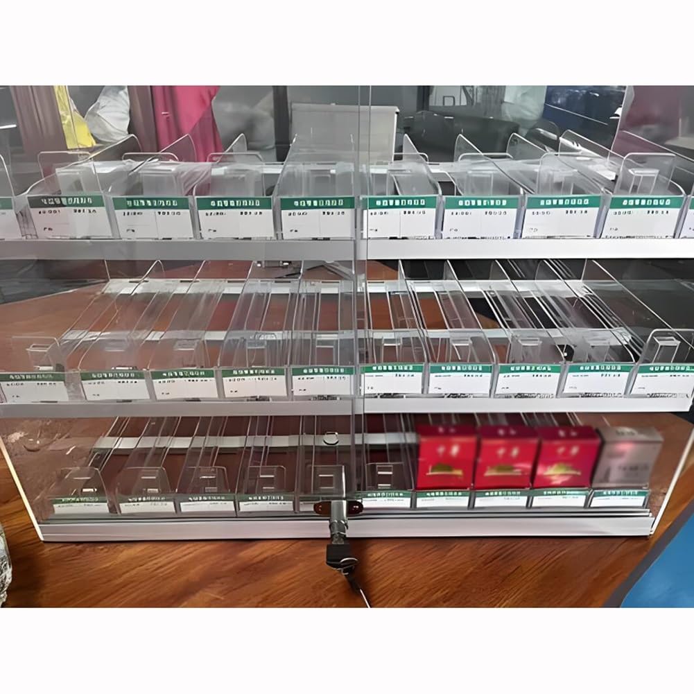 Présentoir à cigarettes mural en acrylique transparent avec vitrine sécurisée et clé