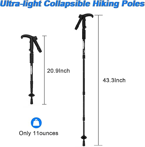 Miniatura 2 de Bastones de senderismo ultraligeros bastones de senderismo plegables con antigolpes bastones de senderismo para senderismo camping montañismo
