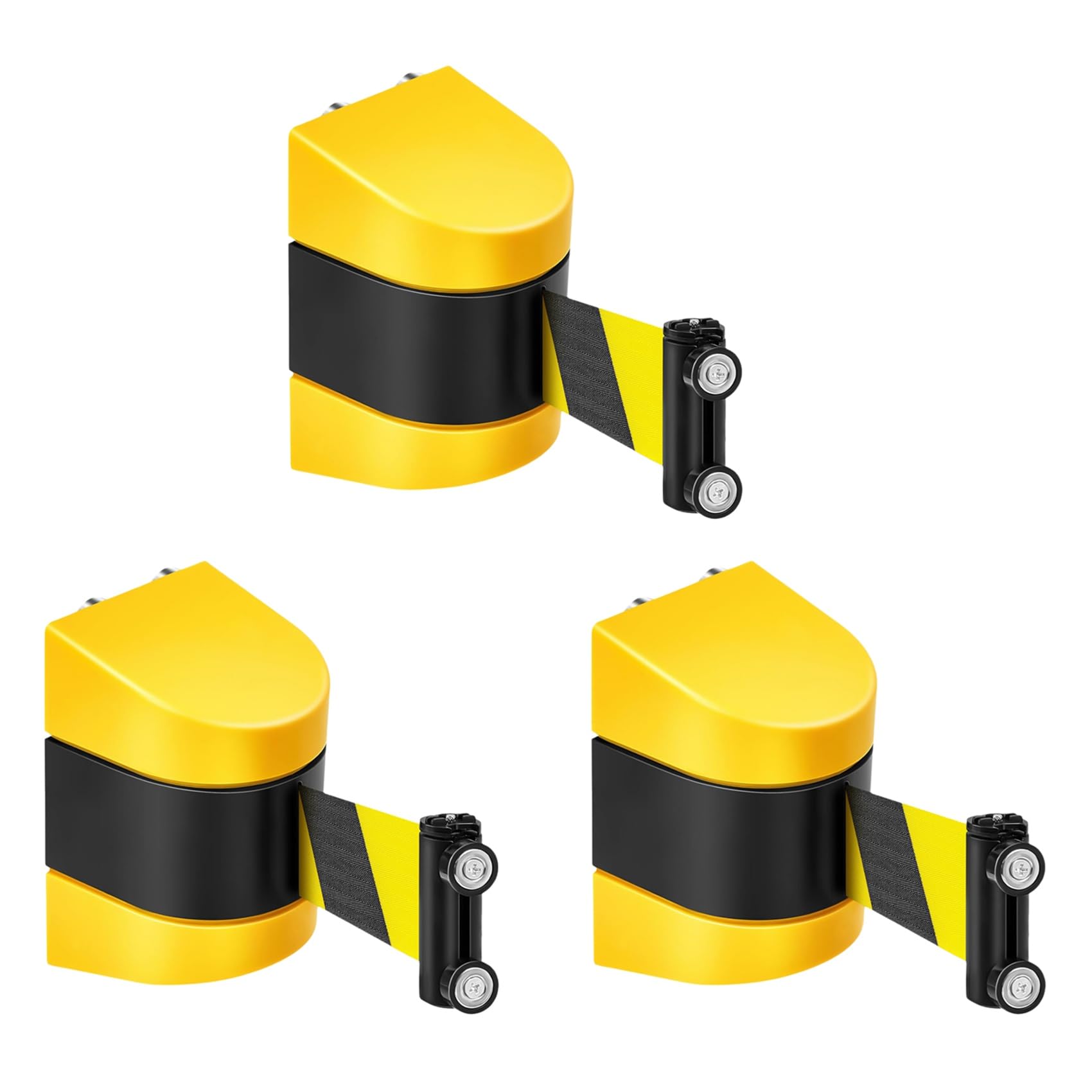 Jnchdghwa Yellow & Black 3Pcs 16.4 Ft Magnetic Retractable Wall Barrier Magnetic Wall Mount Crowd Control Retractable Safety Belt Striped Belt