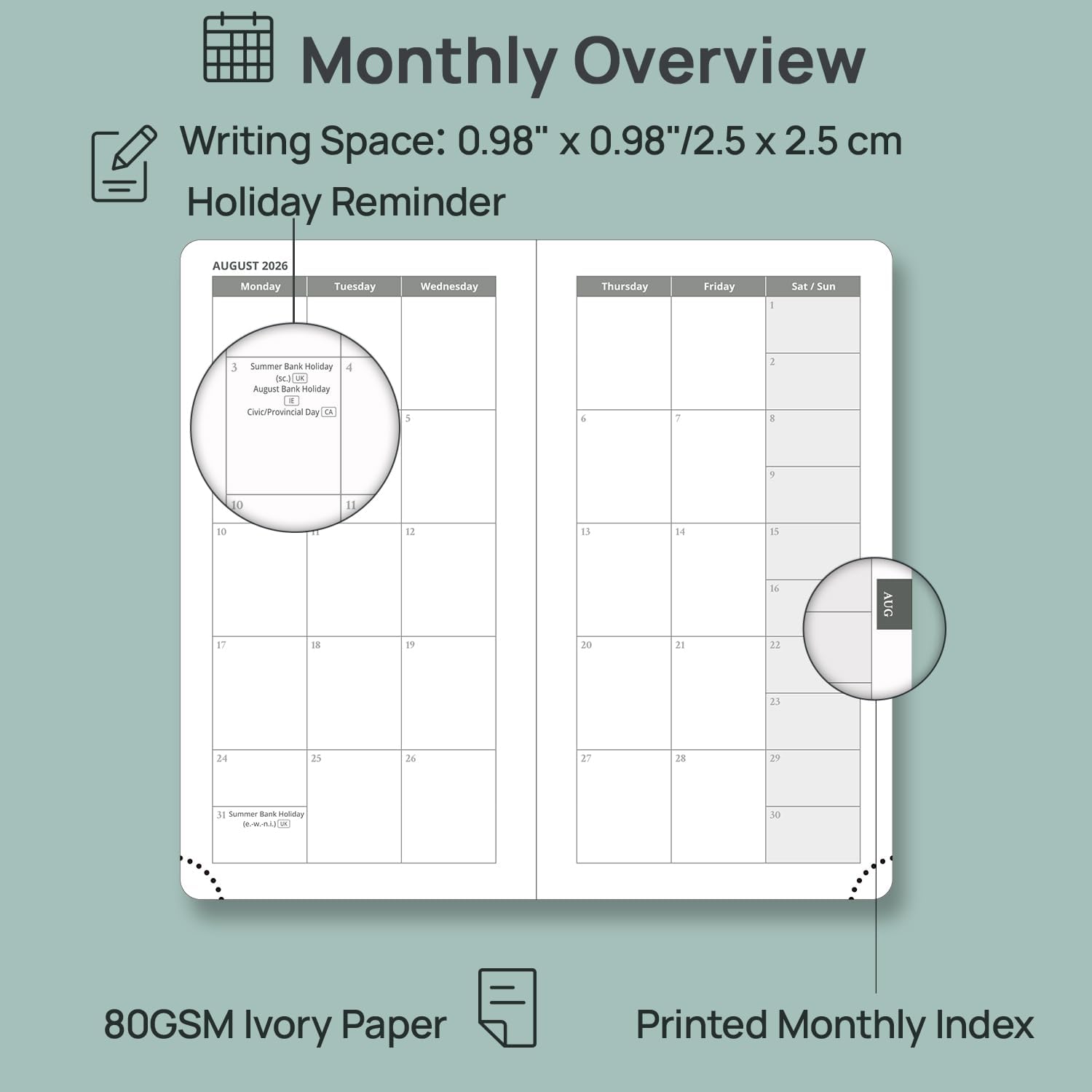 POPRUN Pocket Planner 2026-2027, Academic Pocket Calendar, Purse-3.5"x 6.5" image 4