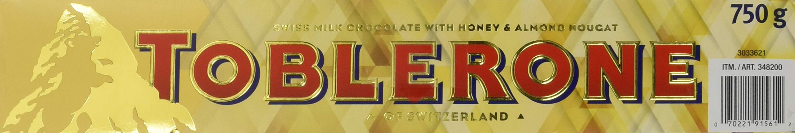 Toblerone Swiss Milk Chocolate with Honey and Almond Nougat 750g (26.5oz)