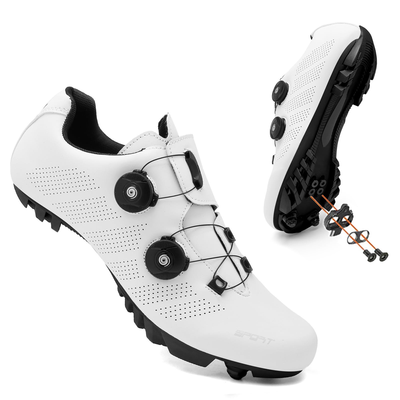 Hixingo Scarpe da Ciclismo MTB per Uomo Donna MTB Compatibili Pedali SPD Fori di Ventilazione Traspirante Unisex Scarpe Mountain Bike Ciclismo All'aperto per Bici, 37-47 EU