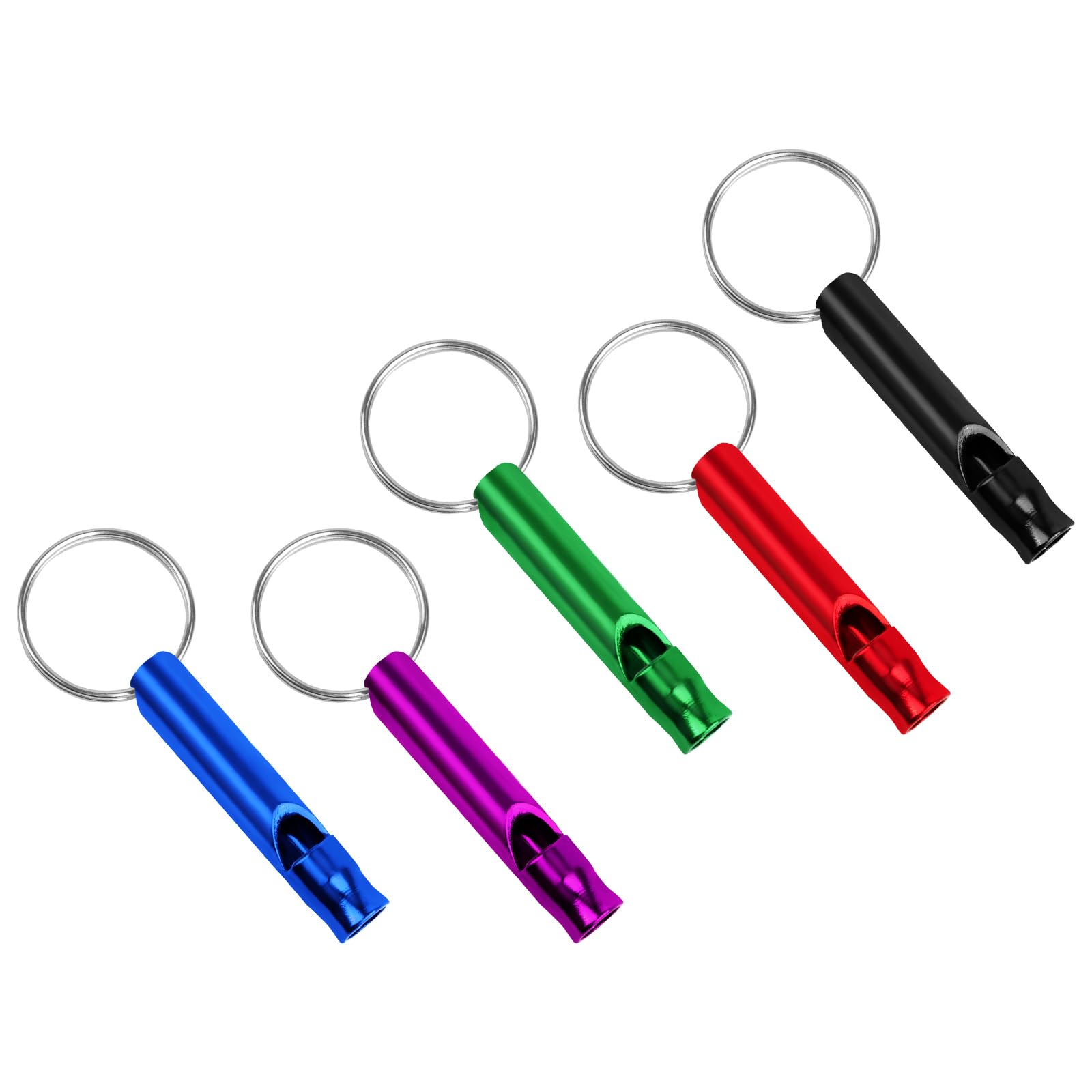 GOGO Silbato de Emergencia de Aluminio Personalizado, 20 Uds., silbatos Grabados con láser con Llavero con mosquetón para Exteriores, Senderismo, Camping