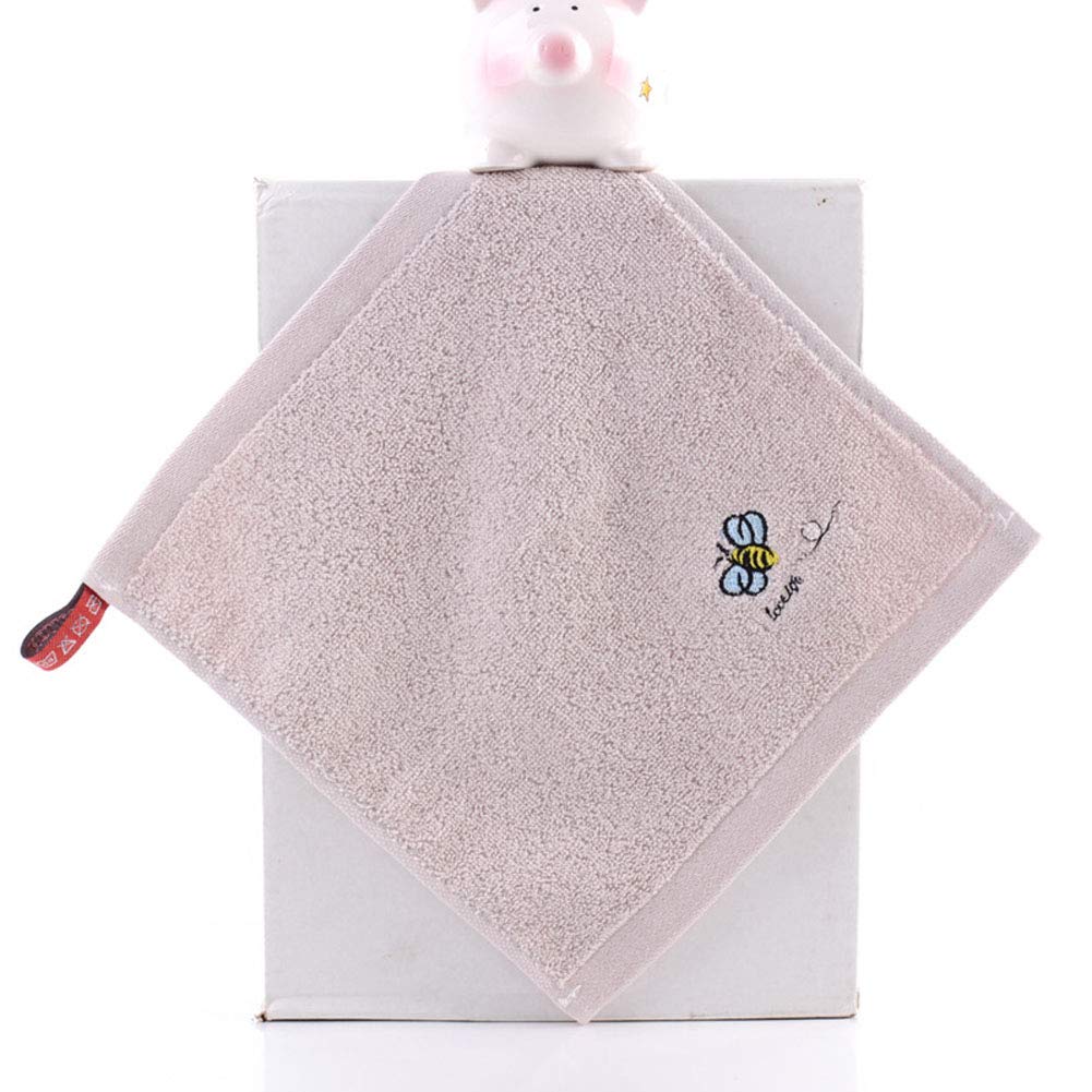 Juego de 4 Toallas de algodón para Invitados, para casa, baño, residencia, Boda, Hotel, 25 x 25 cm, Color Blanco, Rosa, Azul, marrón, Dibujos Animados Bordados