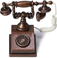 Vista 10 de Teléfono de casa de muñecas 1:12 en miniatura, modelo de teléfono giratorio, decoración de escritorio, accesorios retro para casa artificial sala