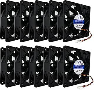 120mm Cooling Miner Fan High Speed Dual Ball Bearing Bitcoin(BTC) Mining Machine Fan, Asic Antminer Replacement Fan for Bitmain S19, L7, S9, L3+, K7, KA3, Z15, D9, E9 Mining Rig, 4Pin - 10 Pack