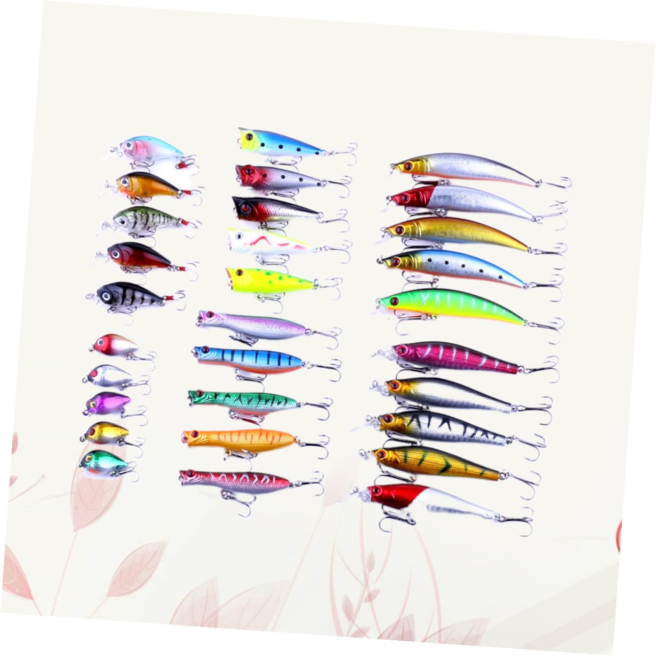 ibasenice Set de 30 Leurres de Pêche en Métal de Poisson, 6 Spécifications, Appâts Synthétiques Attractifs Pêche Sportive Eau Douce