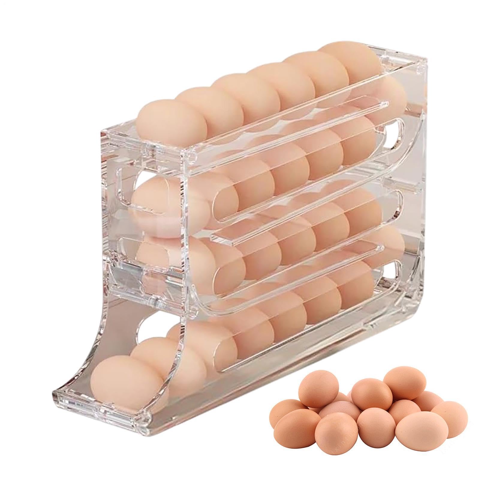 Huevera para nevera moderna de 4 niveles: desayunos organizados y estilo en tu cocina o comedor