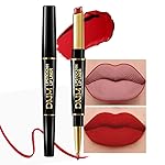 evpct 1Pcs Ruby Red Lip Liner and Lipstick Set Kit for Women Matte Lips Kit with Lip Liner Lip Stains Long Lasting Waterproof 24 Hour Lipstick and Lip Liners Combo Lipliners Pencil Set 14