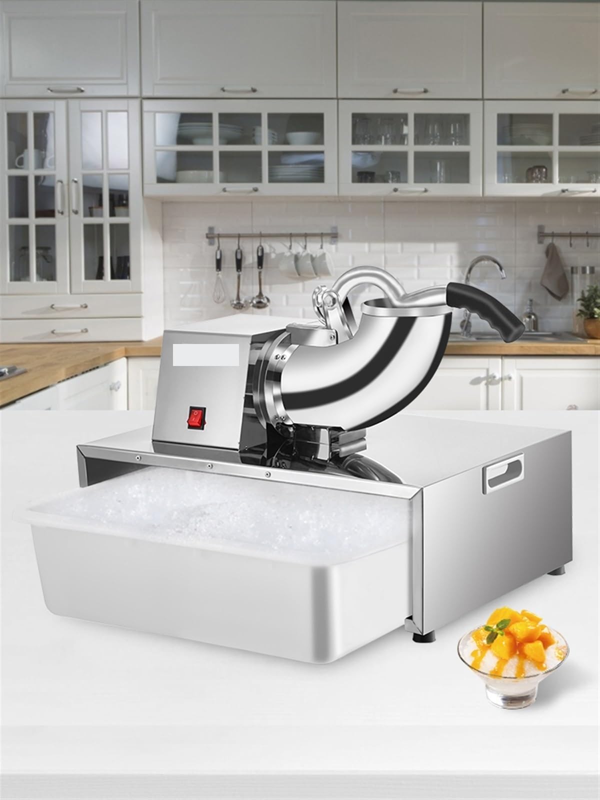 Électrique Cube Ice Shaver Granizing Machine 226Kg / H Commercial Snow Cone Chopper Home Slush Crusher Blender Flake Maker Assurer la Stabilité