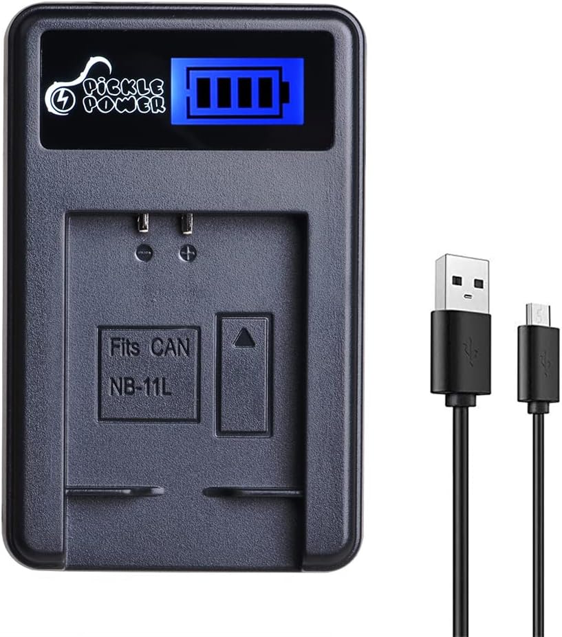 NB-11L Battery Charger Pickle Power LCD USB NB-11LH Charger Work with Canon PowerShot A2300 is, A2400 is,A2500, A2600,A3400 is, A3500 is, A4000 is, ELPH 110 HS, ELPH 115