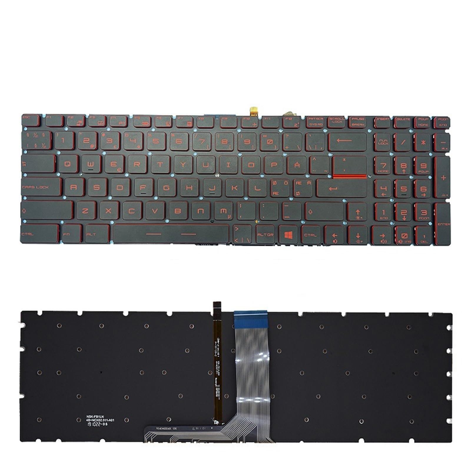 Clavier MSI GS70 GP62 GP72 CX62 GS73VR rechange AZERTY rouge - 2