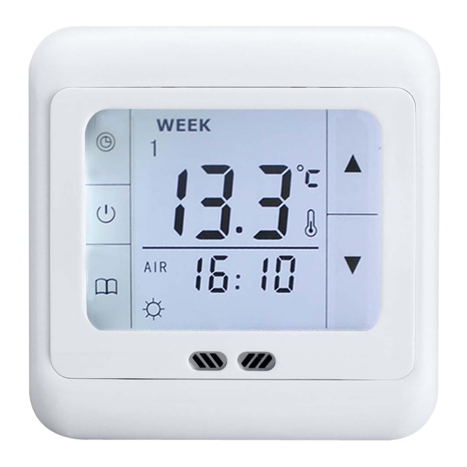 Termostato Intelligente, Regolatore di Riscaldamento a Pavimento TST60-EP con termostato Touch Screen retroilluminato Bianco, Blu, Verde Pavimento Caldo con 2 sensori di Temperatura(White)