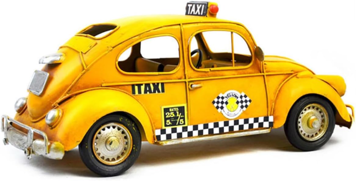 Metal Craft Car Model Vintage Taxi Model Retro Iron Art Craft for Decor