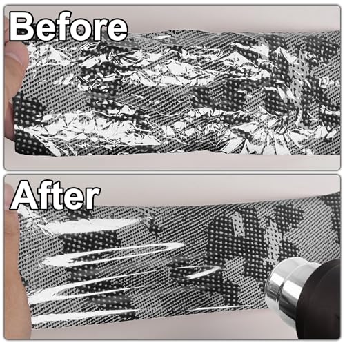 Image of Lypumso PET Camouflage Forged Carbon Fiber Vinyl Wrap, Glossy Car Vinyl Film for Automotive with Air Release Technology for Vehicle Decal DIY Interior Exterior Decoration (Dark Grey, 1ft x 10ft)