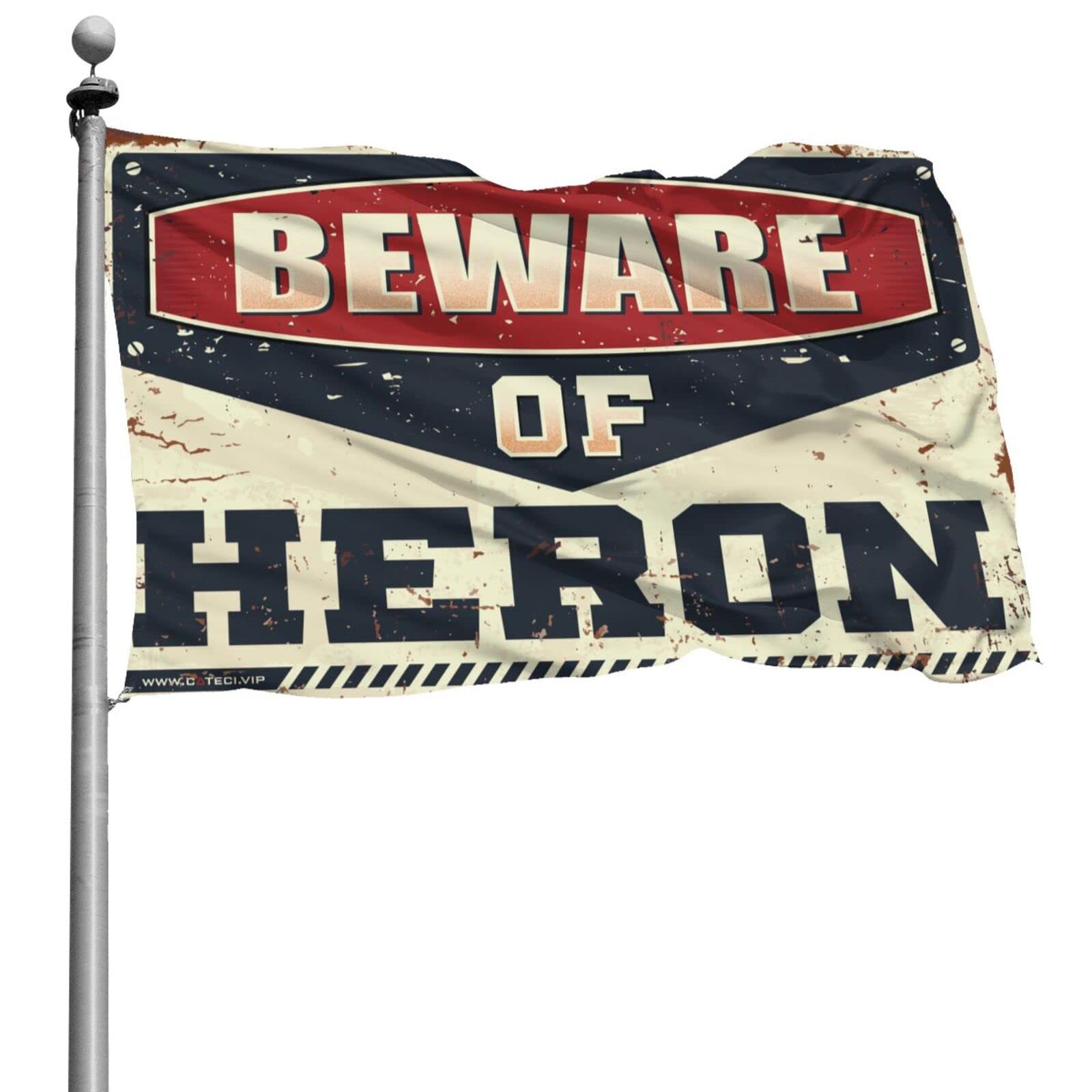 Drapeau pour chambre Beware of Heron grande bannière murale en tissu de 152 x 244 cm