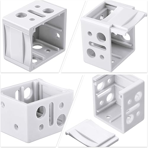 Miniatura 3 de Jetec 12 soportes ciegos de 1 pulgada, soporte de montaje de caja de perfil blanco, barandilla para persianas de ventana