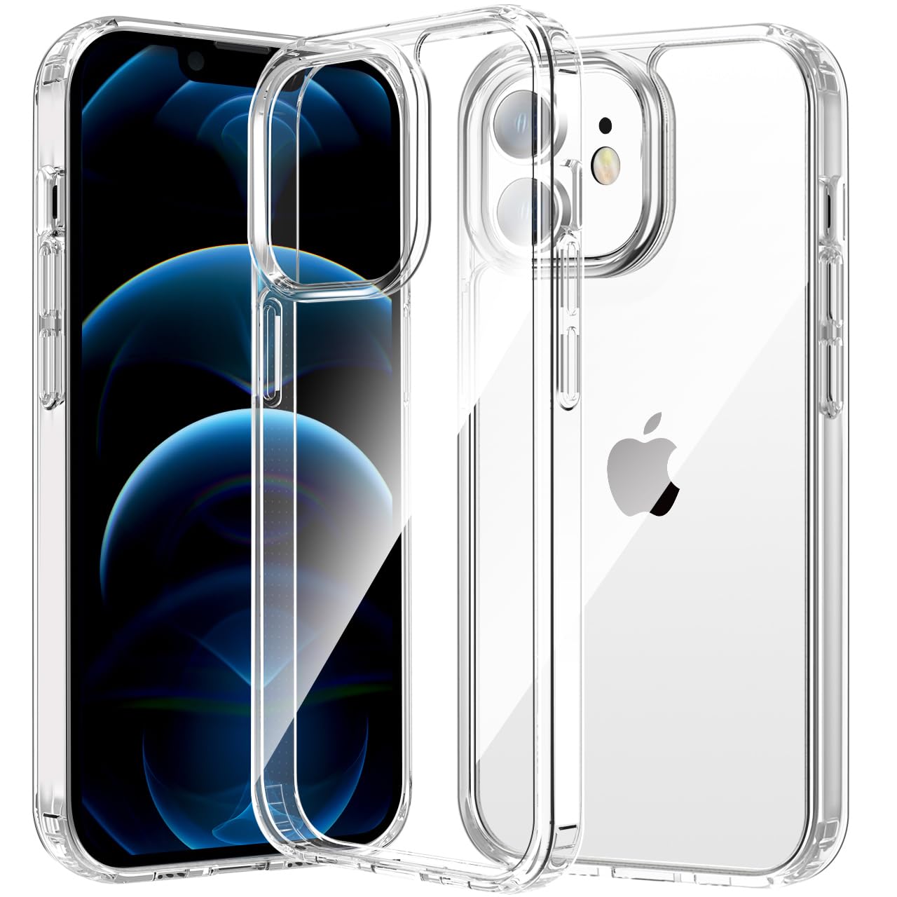 tigratigro Cover per iPhone 12/iPhone 12 Pro 6.1 Pollici, Anti Ingiallimento,Custodia con Assorbimento degli Urti e Anti-Graffio,Struttura Protettiva Antiscivolo, Classico Stile Cover Trasparente