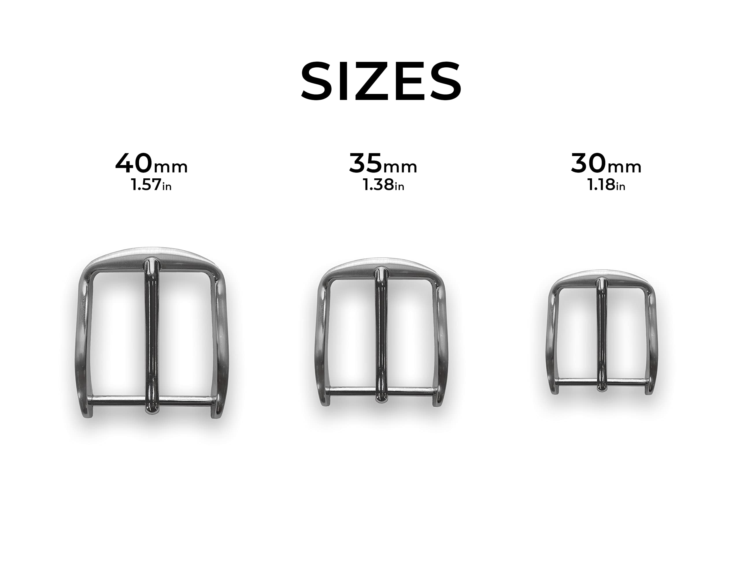 almela - Klamra paska - Szerokość 30mm 35 mm i 40 mm -3 3,5 i 4 cm - Zapasowa klamra - Szczotkowane srebro - Buckle belt