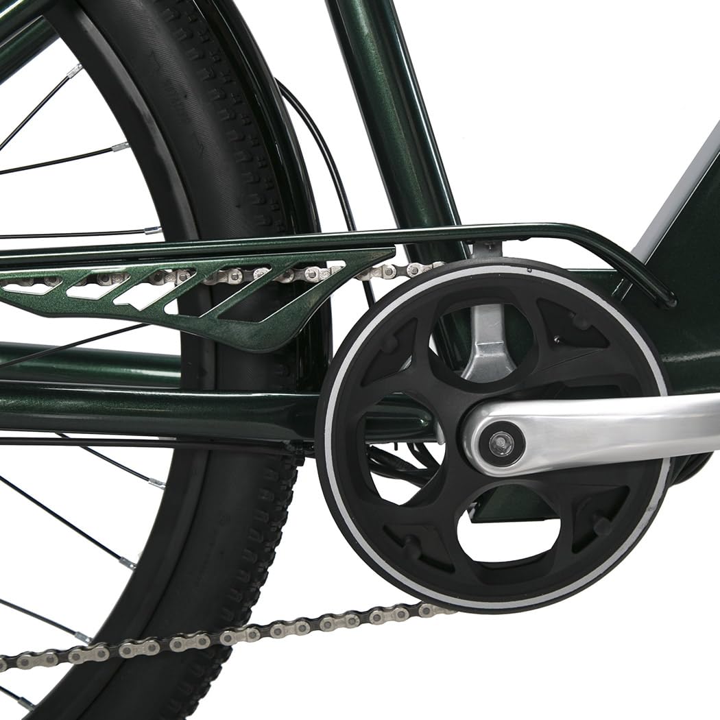 Bicicletta elettrica da donna da 26 pollici, batteria da 36 V e, autonomia di 80 km, bicicletta elettrica con pedalata assistita, cambio Shimano a 7 velocità, freni a disco (bianca)