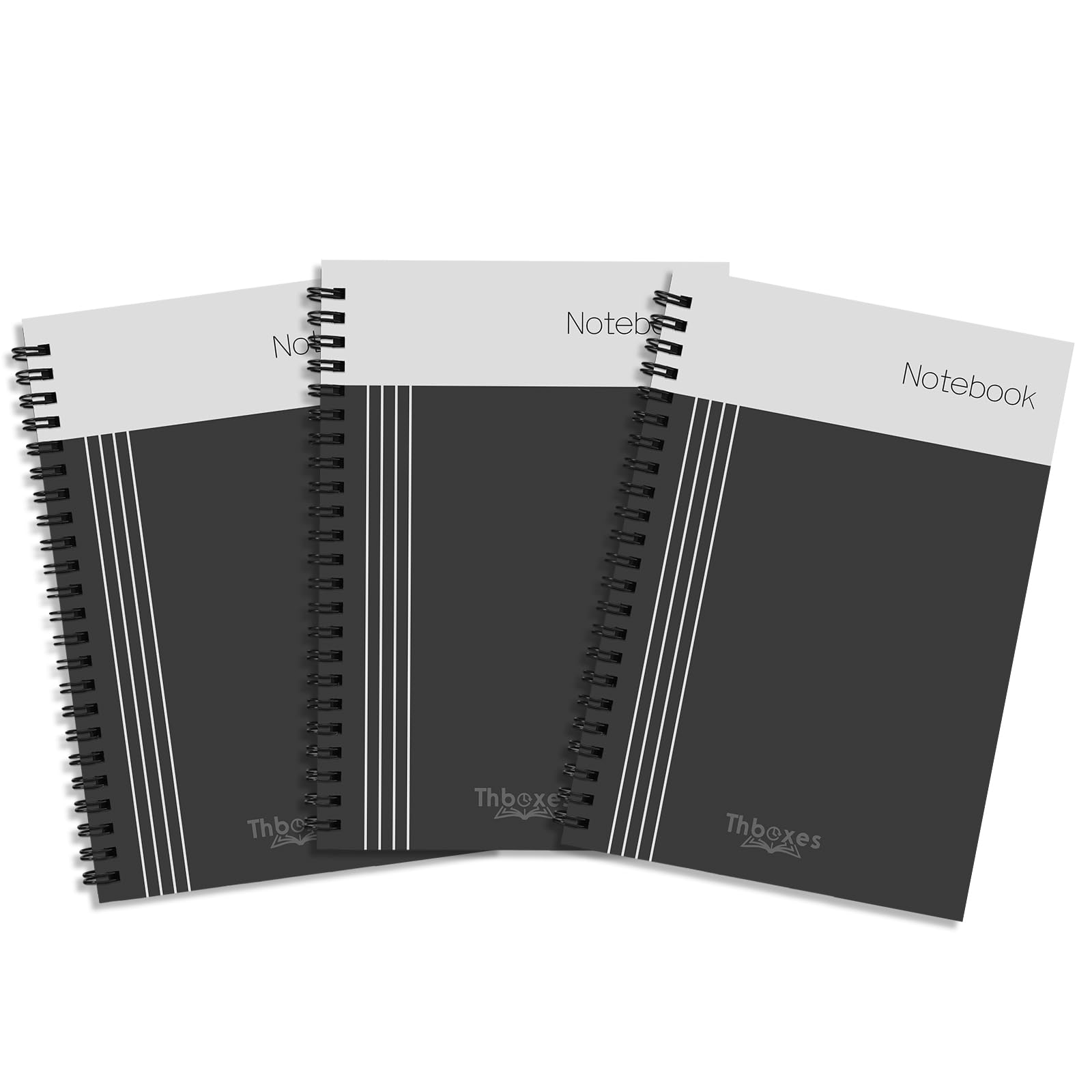 Thboxes 3 Pack Spiral Notebook A5, Lined Wirebound Notebooks Bulk Journals 200Pages /100 Sheets, College Ruled Paper for Women Men Business Office School Travel, 14.8 x 21cm