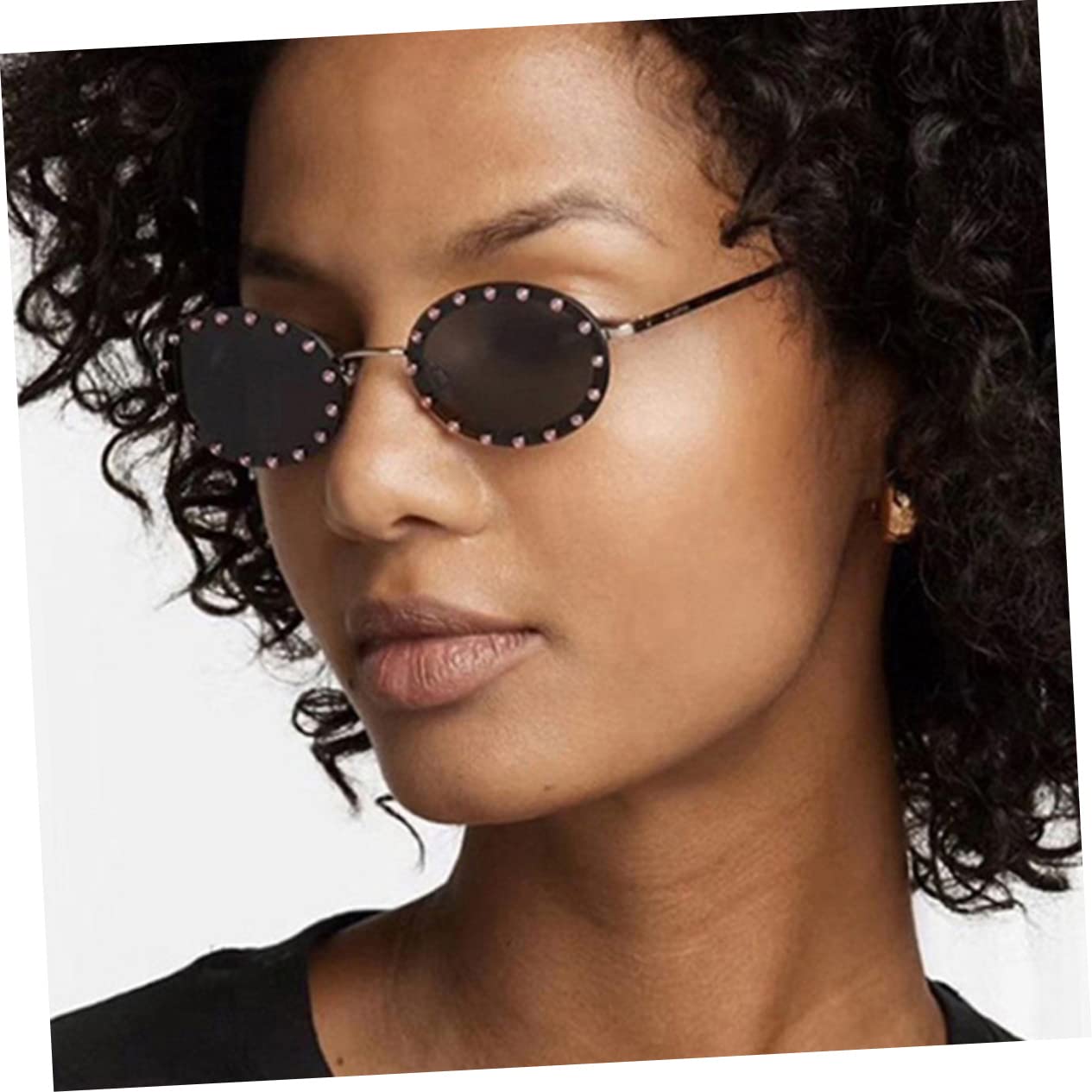 Healvian 4 Pezzi Occhiali Sole Retro Ovali con Montatura Chic per Uv per Speciali