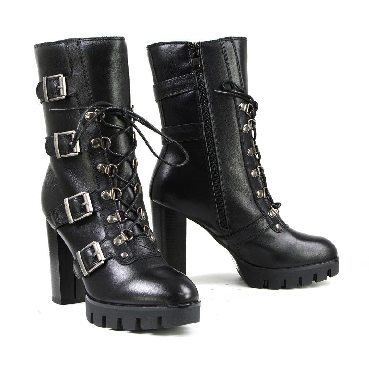 バックルブーツ 6 Buckles Long Leather Boots Amazon.com | Milwaukee Leather MBL9459 Women's Premium Black