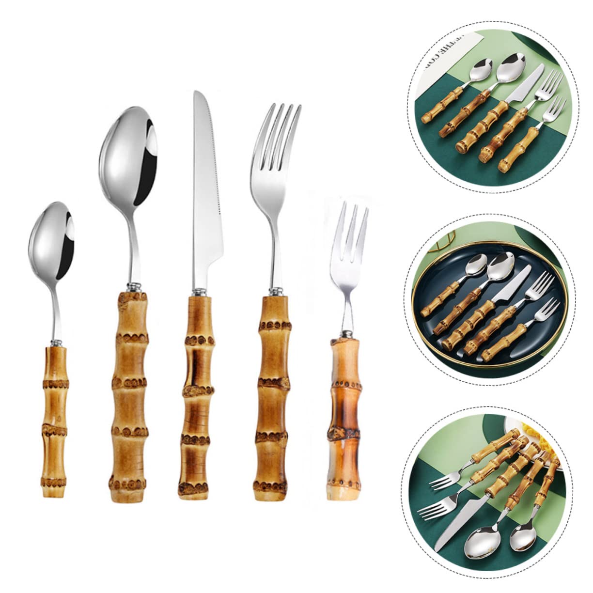 COLLBATH 3 Set Set di posate in da tavola cutlery set coltelli da tavola utensile kit taglierino cucchiaio taglia Acciaio inossidabile