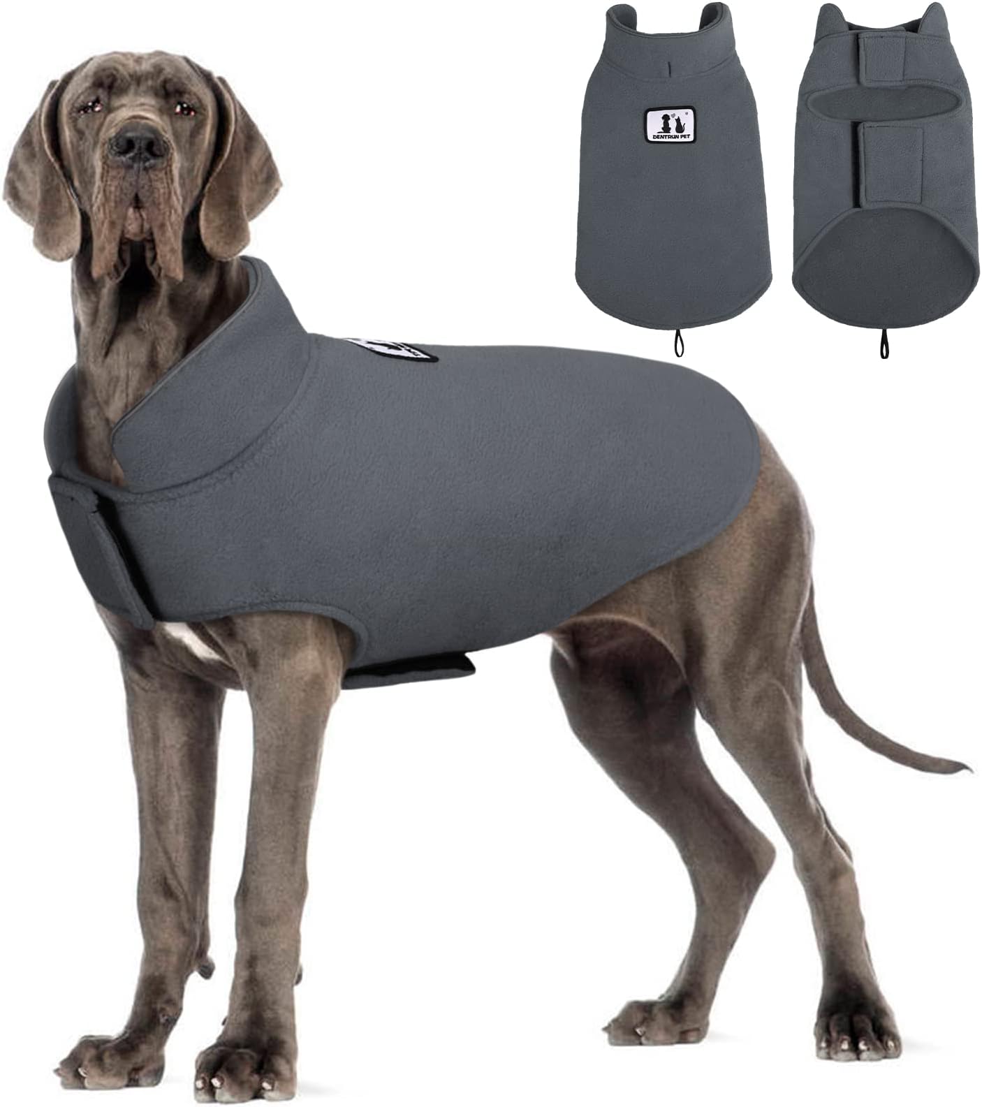 Windproof Winter Warm Fleece Dog Coat Jacket Reflective Soft Pet Dog Vest Apparel Overcoat for Small Medium Large Breeds for Cold Weather Leash Access