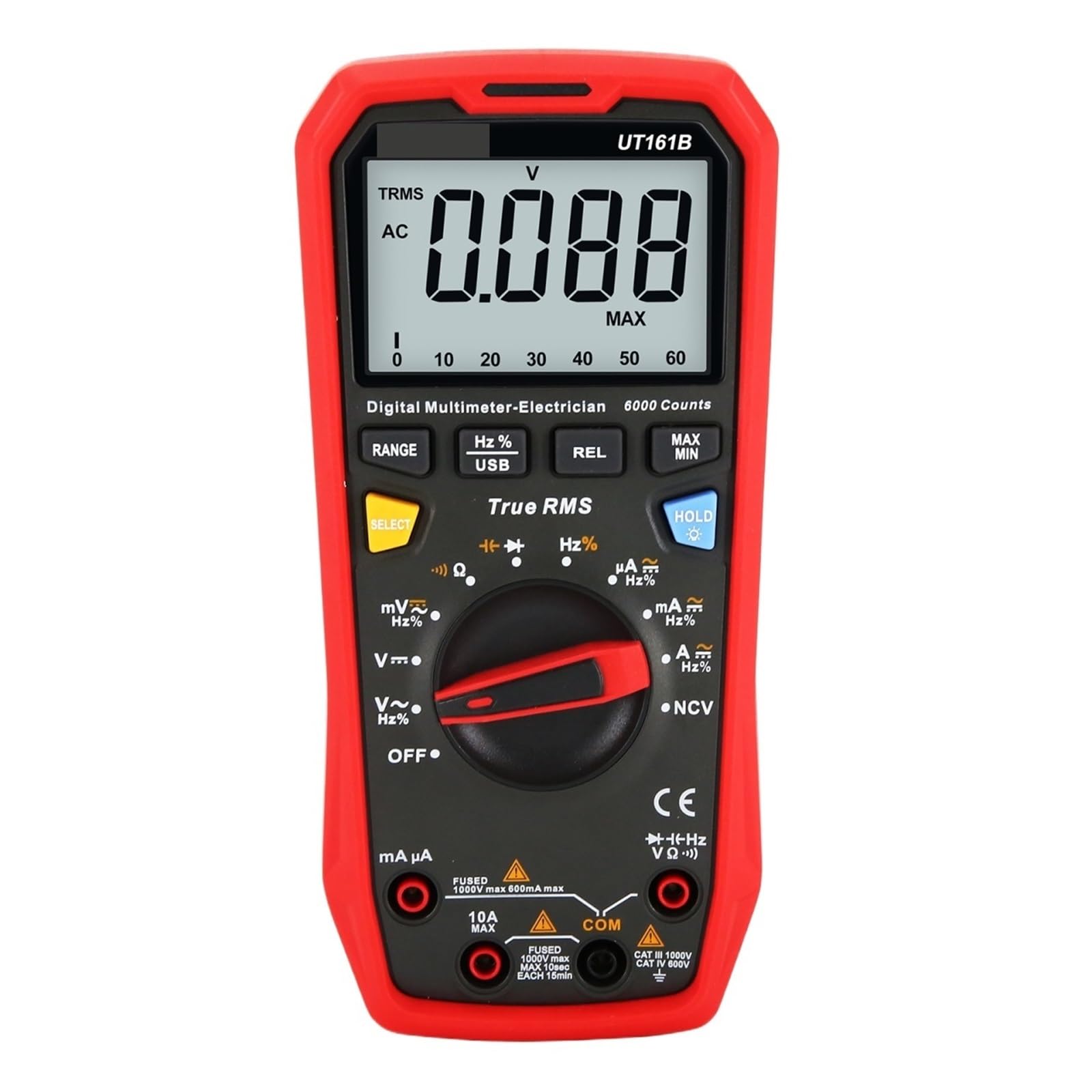 Multímetro digital inteligente UT161B, UT161E y UT161D, comprobador profesional de voltaje de CA, voltímetro de verdadero valor eficaz (RMS)(UT161B)