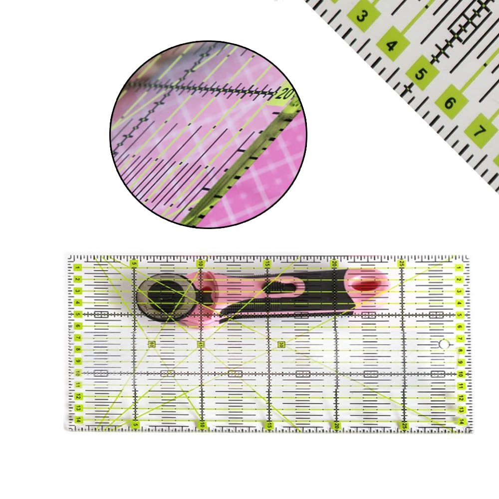 Righello Da Sarta 15x30cm Trasparente - Per Cucito, Patchwork E Orli - Foto 5