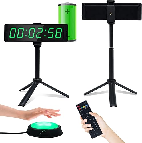 Miniatura 7 de YZ Reloj de gimnasio para gimnasio en casa con botón de inicio/parada, temporizador de intervalos para entrenamiento, cronómetro/temporizador de