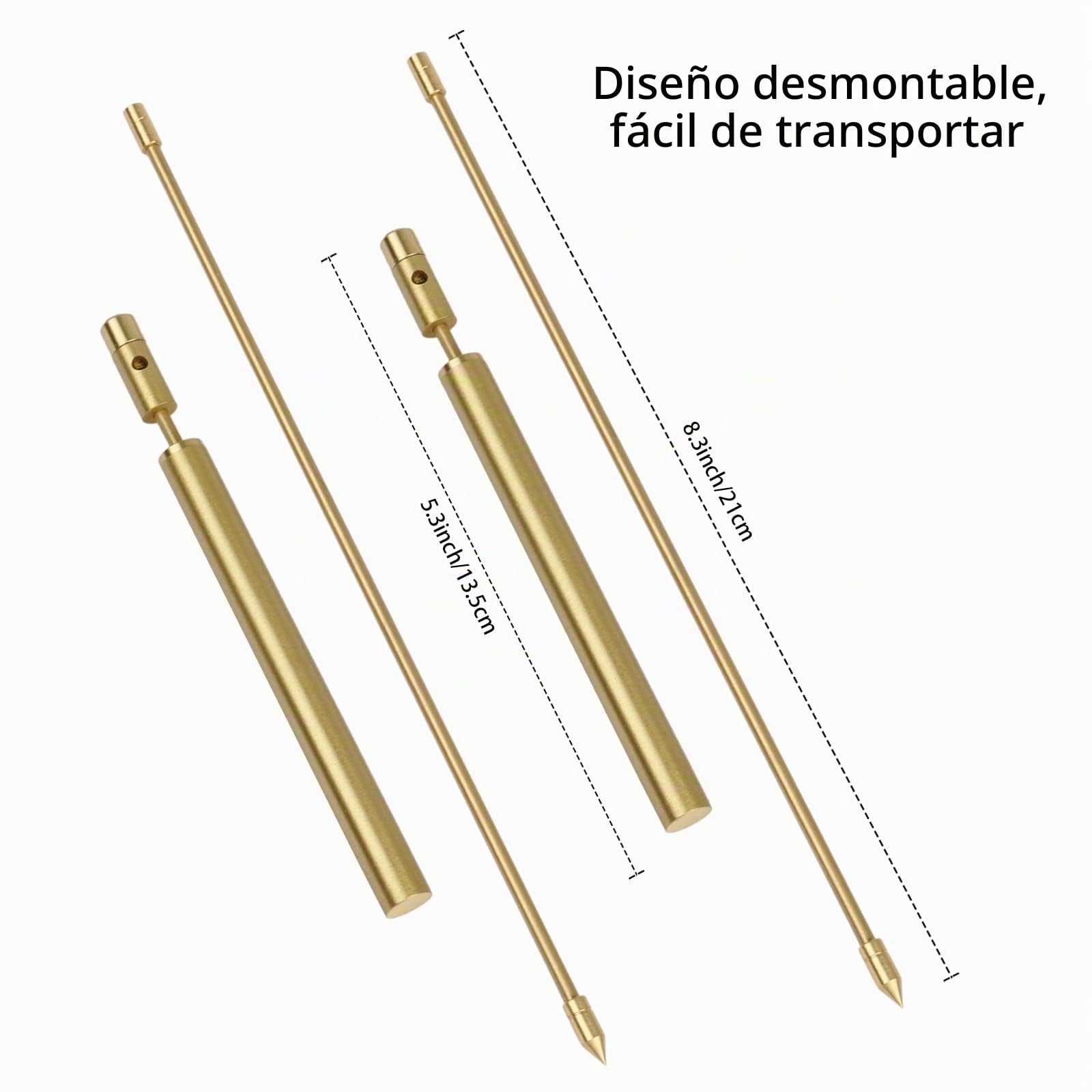 Cobre Varillas Radiestesia, Cobre Sólido y Varillas de Latón para Radiestesia para Rastreando Energía Espiritual, Cacería de Fantasmas, Adivinación, Localizar Objetos Perdidos o Preguntas de Sí/No