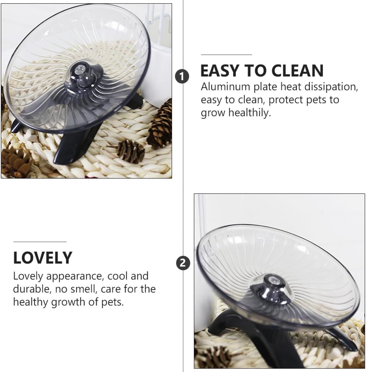 Hamster Running Wheel Exercise Plastic Steel Bearing Mute Pet Exercising Disk for Small Animals Cage Use Random Color