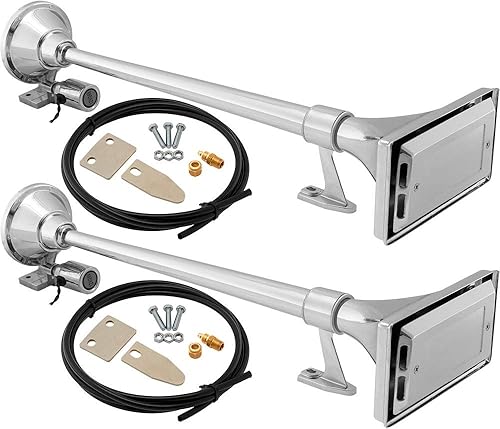 Vixen Horns Bocina de tren para barcocamiónautomóvil Bocina de aire impermeable cromada doble trompeta cubierta DB súper fuerte Acabado de grado