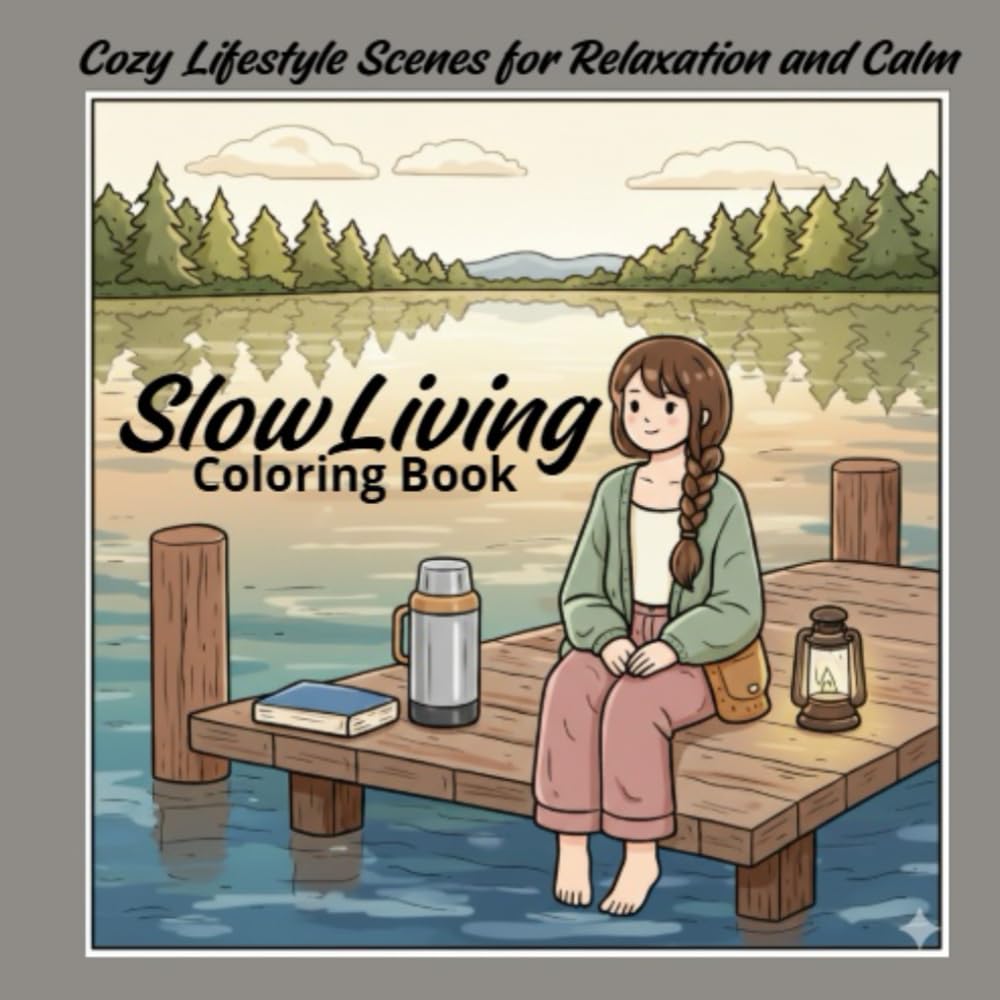 Slow Living Coloring Book: Cozy Lifestyle Scenes for Relaxation and Calm