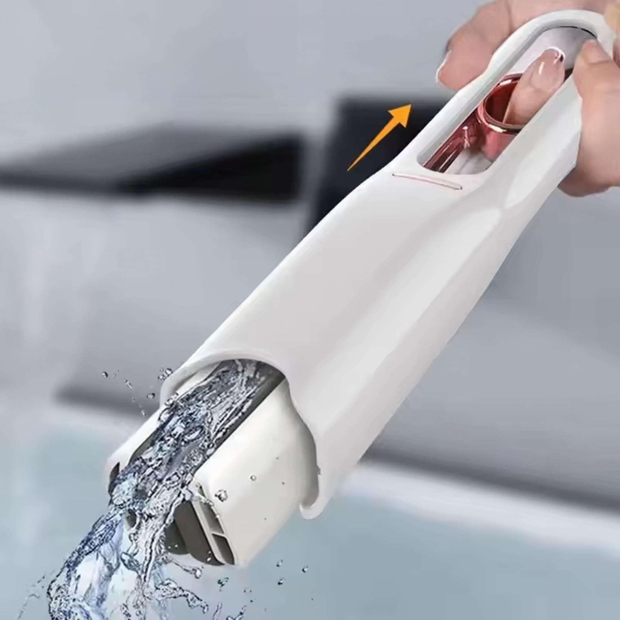 Mini mop wykręcający palcem – przenośny mop do czyszczenia szkła, płytek i powierzchni – chłonna gąbka – zmywalny, kompaktowy i zamykany
