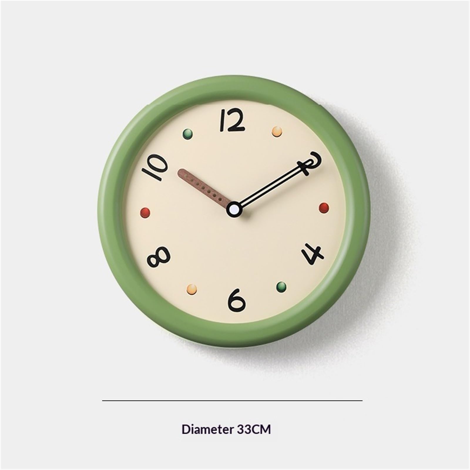 Cucina Orologio da parete in stile crema, funzionamento silenzioso, alimentato a batteria, versatile arredamento for la casa Decorazioni per interni(Green)