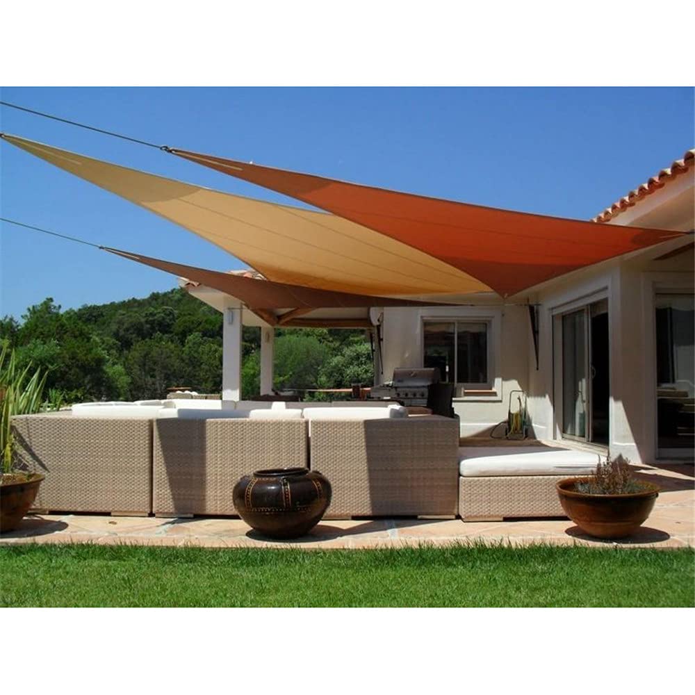 Tenda Parasole Vela Ombreggiante Triangolare, Tendalino Impermeabile Resistente Ai Raggi UV, Robusto Tessuto in Tessuto Oxford, per Terrazze Giardino Esterno (5x5x7m,Rosa Rossa)