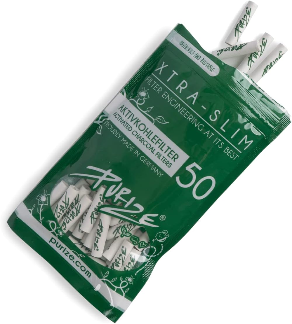 Aktivkohlefilter Xtra Slim Size Weiß 9mm | Purize | Headshop Filter