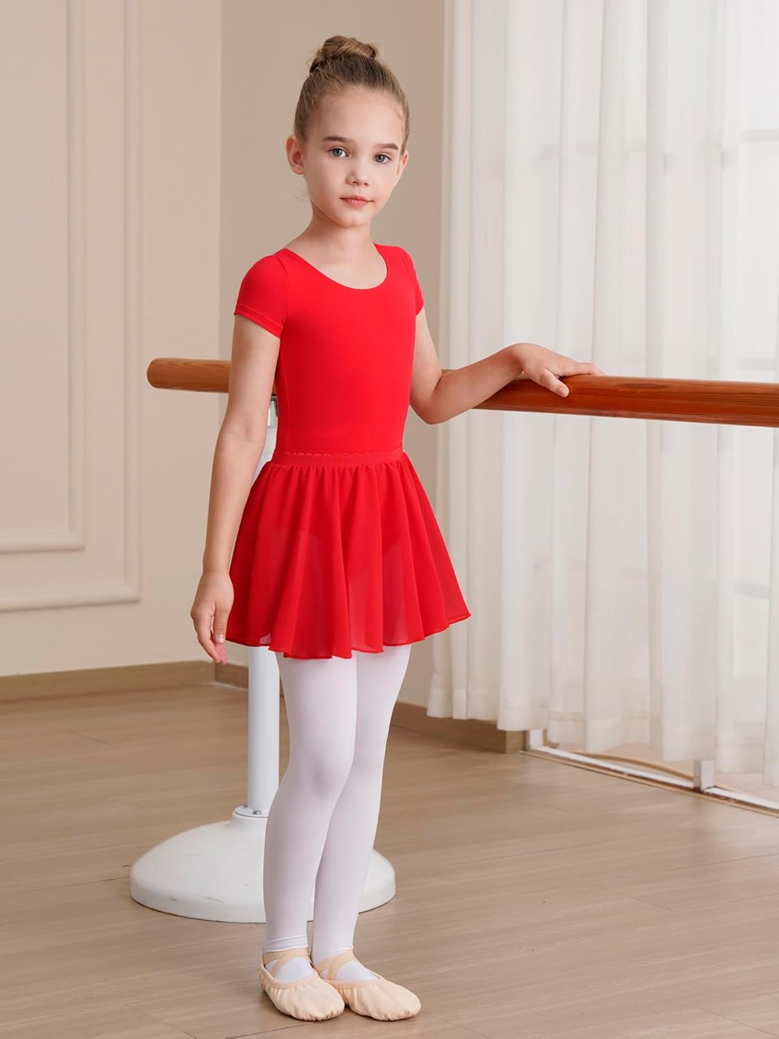 WEGETIT Leotards for Girls Ballet Dress Toddler Dance Leotard with Skirt Kids Gymnastics Outfits Ballet Dance Tutu Dress - Image 8