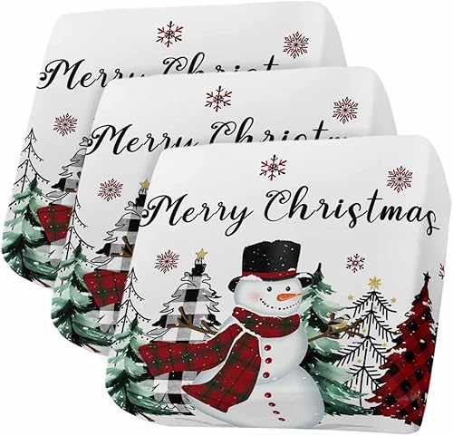 Miniatura 36 de Fundas de cojín para sofá de Navidad, funda elástica para sofá con parte inferior elástica, diseño de muñeco de nieve rosa, diseño de nieve, nieve