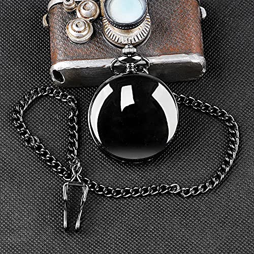 Image of Smooth Pocket Watch Alloy Steel Quartz Roman /Arabic Numerals with 37cm Chain for Father's Day Xmas Best Gifts