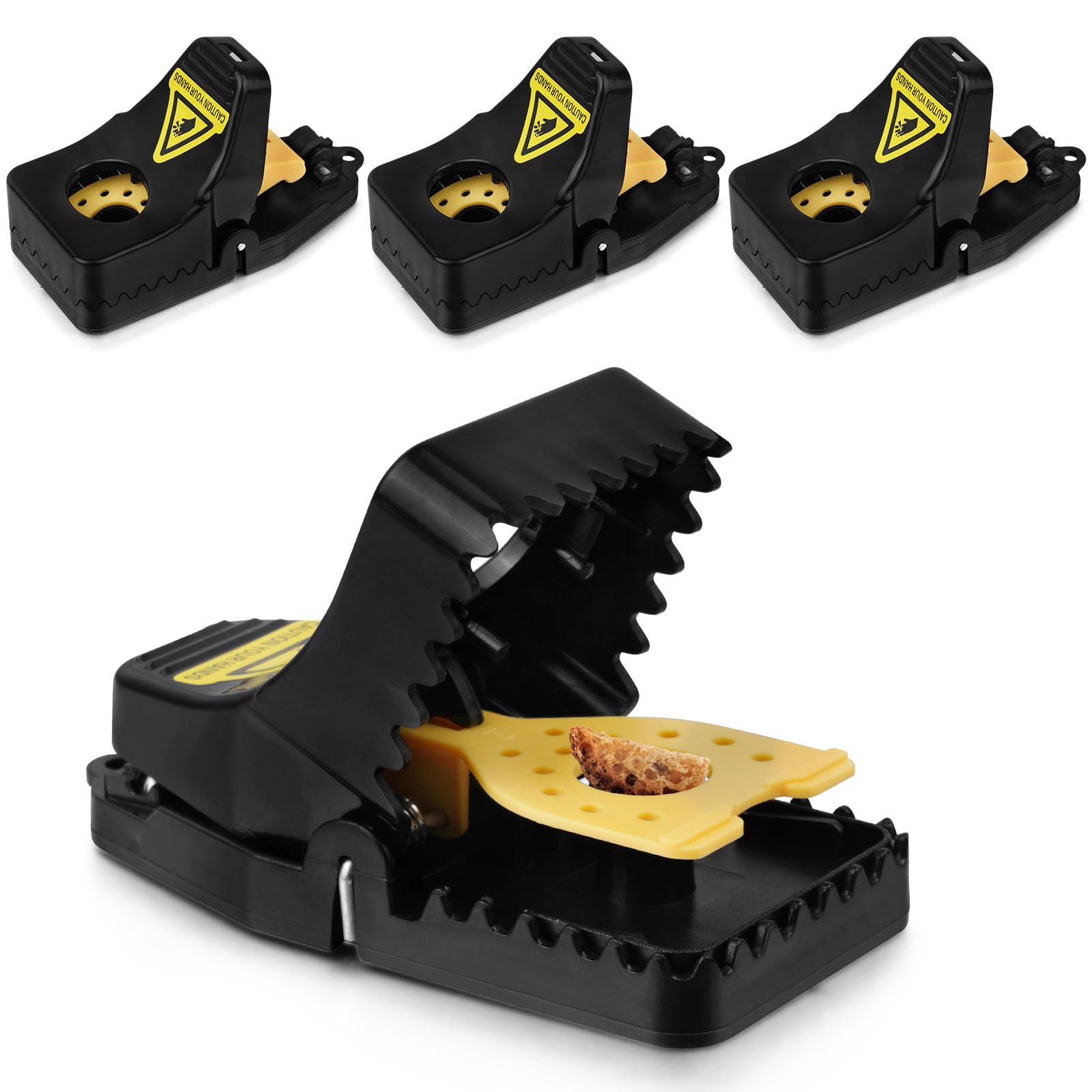 Flintronic Mausefalle, 4 Stück Rattenfalle Schlagfallen, Wiederverwendbar Mouse Trap Profi, Robust und Langlebig, Rat Trap für Drinnen und im Garten