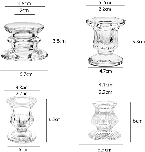 Miniatura 2 de 4 portavelas de cristal, pequeños portavelas para otoño, bodas, fiestas, cenas, centros de mesa, portavelas de vidrio para sala de estar, decoración